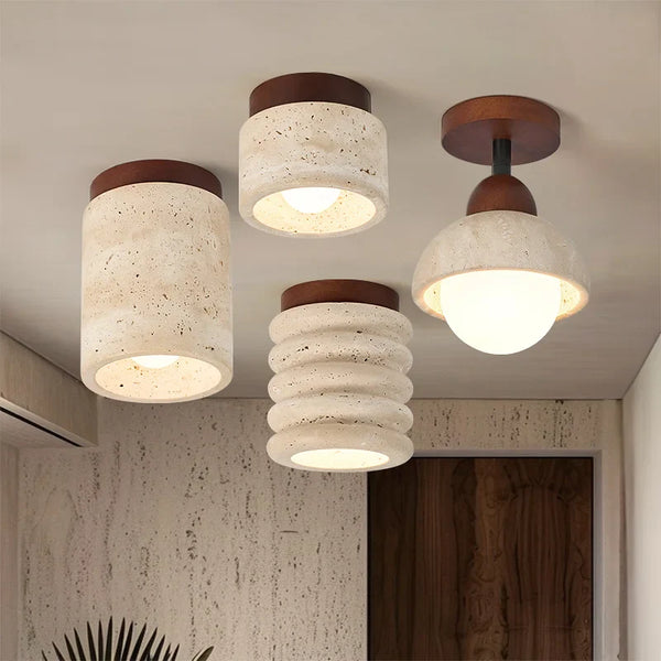 Wabi Sabi Travertin Plafondlamp