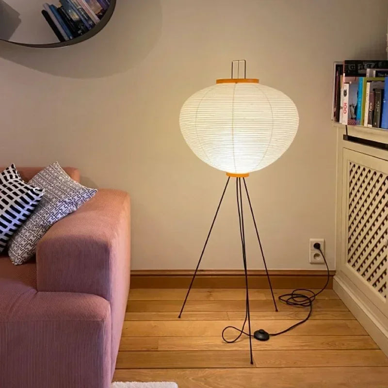 Noguchi Akari Rijstpapier Vloerlamp – Japanse Wabi Sabi Staande Lamp