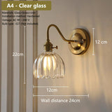 Japanse Retro Bloem Glazen Wandlamp E27 LED Bedlamp Modern Nordic