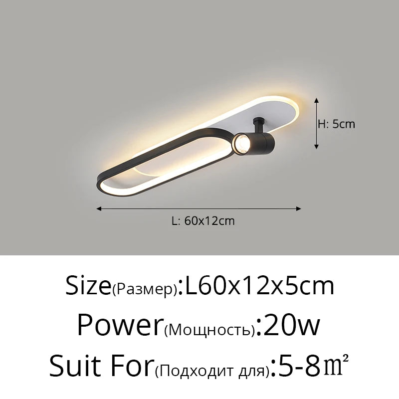 Moderne LED Plafondlamp met Spot – Zwart/Wit/Goud Dimbaar