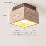 Wabi-Sabi Plafondlamp – Travertin Steen LED Ø12cm/Ø15cm