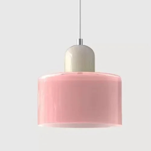 Vintage Kleine Hanglamp Glas-in-Lood – Roze/Oranje/Groen/Wit – E27