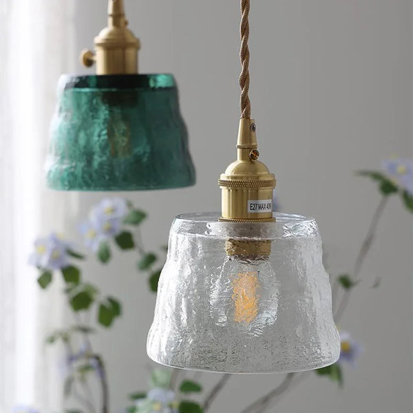 Nordic Japans Glazen Hanglamp Polished Copper Voor Slaapkamer & Eettafel