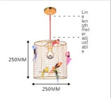 Nordic LED Birdcage Hanglamp Goud – Art Deco Restaurant & Woonkamer