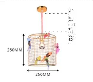 Nordic LED Birdcage Hanglamp Goud – Art Deco Restaurant & Woonkamer