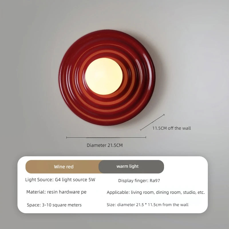 Retro LED Wandlamp Kleurrijk Rond
