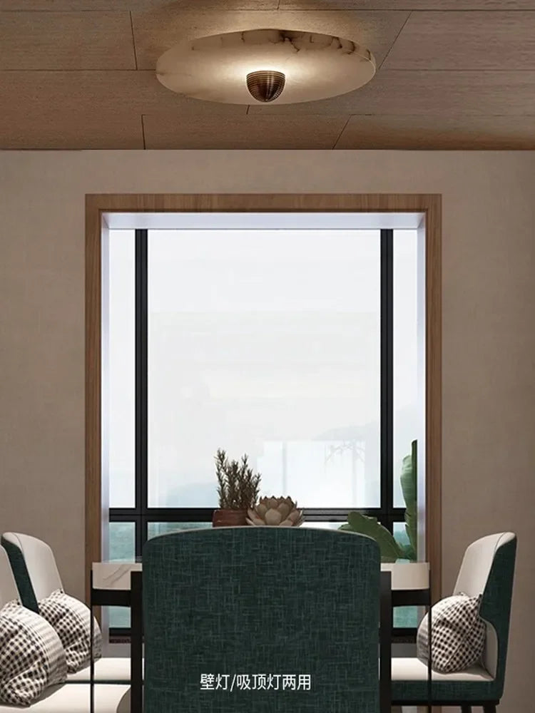 Ronde Marmeren Wandlamp – Nordic Minimalistisch LED Bedlamp