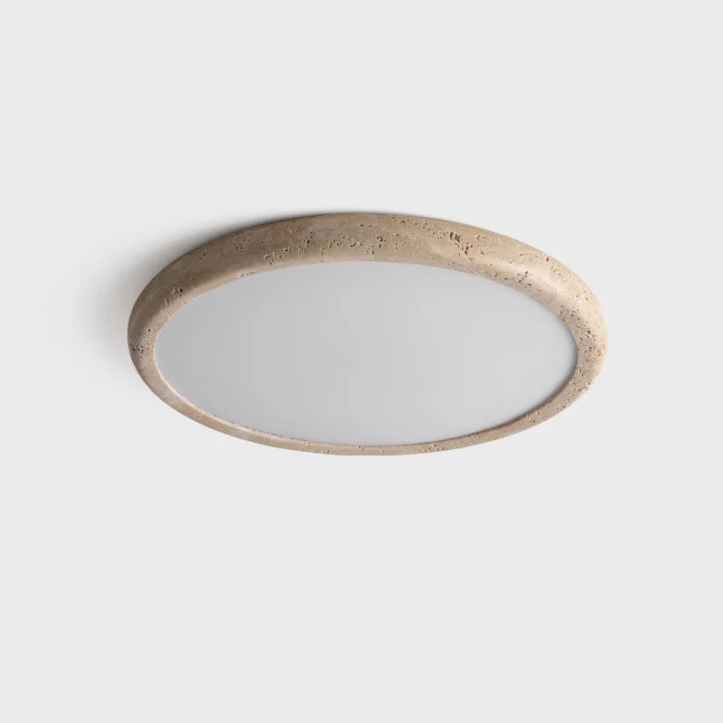 Wabi-Sabi Plafondlamp – Gele Natuursteen Ø Rond LED 15–30m²