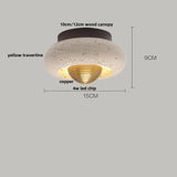 Nordic Plafondlamp LED Travertin & Hout – Modern Ellips Design