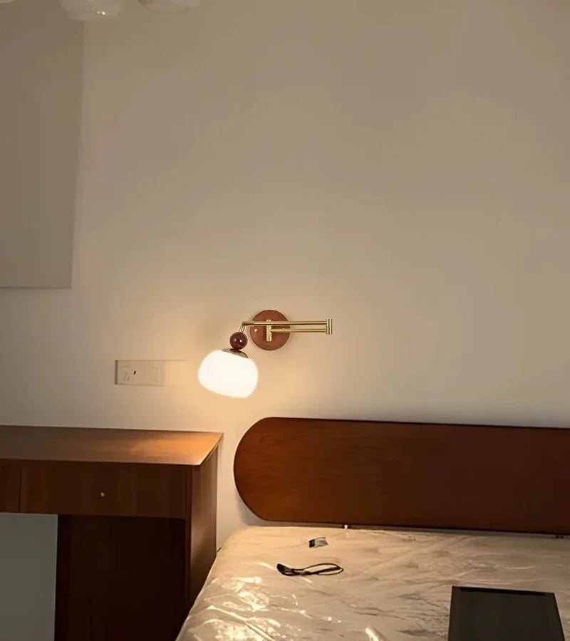 Wandlamp Nordic Wit Pompoen – LED, E27, Draaibare Arm, Moderne Stijl