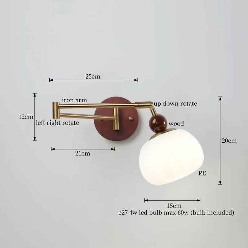Nordic LED Wandlamp Ivory – Moderne Wandlamp met Trekschakelaar