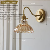 Japanse Retro Bloem Glazen Wandlamp E27 LED Bedlamp Modern Nordic