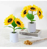LED Zonnebloem Nachtlamp – Oplaadbare Tafellamp USB 26cm