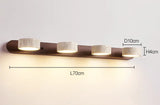 Travertin Wandlamp Rotatie – Natuursteen & Hout LED Bedlamp