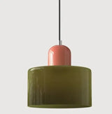 Vintage Kleine Hanglamp Glas-in-Lood – Roze/Oranje/Groen/Wit – E27
