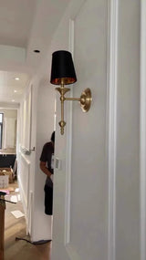 Vintage Wandlamp  E27 Zwart/Wit Voor Slaapkamer & Woonkamer
