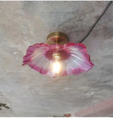 Vintage Bloem Hanglamp Glas E27 Voor Woonkamer, Slaapkamer & Bedside
