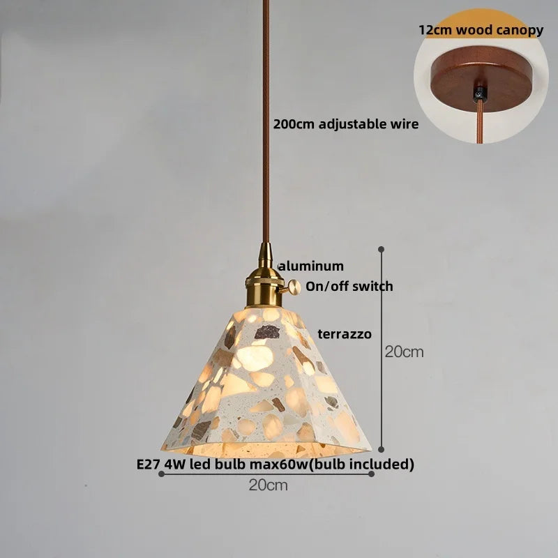 TerraLume LED Hanglamp – Moderne Terrazzo & Koper Designlamp