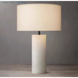 Moderne Marmeren Tafellamp LED met Stoffen Kap – Slaap- & Woonkamer
