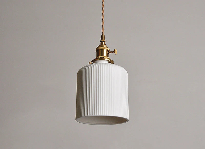Japanse Keramische Hanglamp – Scandinavische Witte Plafondlamp E27