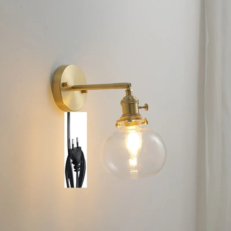 Pull Chain Wandlamp E14 LED Goud Nordic Modern Voor Slaapkamer & Bad