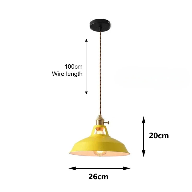 Retro Industrieel Hanglamp E27 Kleurig Voor Keuken, Restaurant & Woonkamer