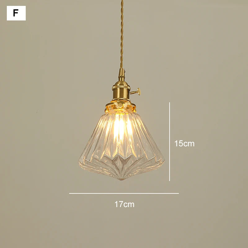 Moderne Franse Retro Hanglamp – Gouden Glazen LED Plafondlamp Eetkamer