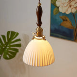 Nordic LED Wandlamp Keramiek & Koper met Walnoot Handvat