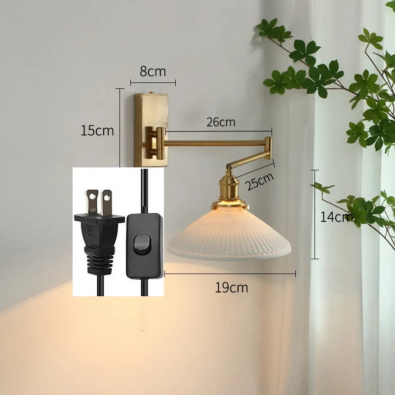 Nordic LED Wandlamp Keramiek – Moderne Sconce met Trekschakelaar