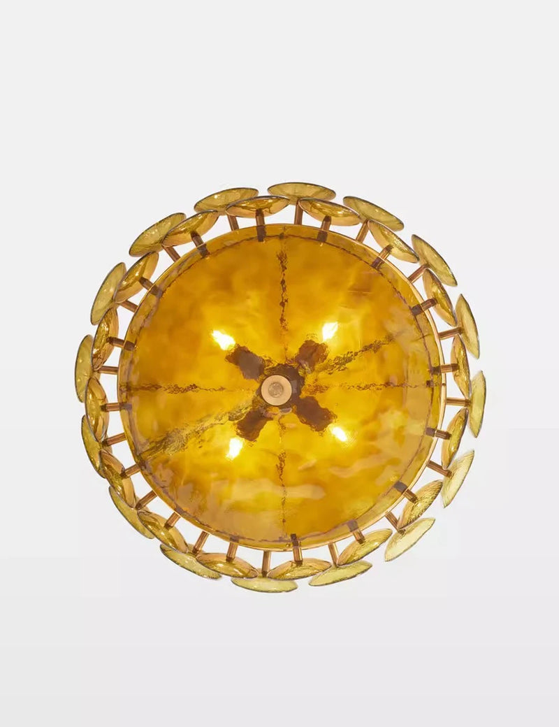 Franse Retro Hanglamp – Luxe Gekleurd Glas LED Pendant Light E14