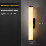 Marmeren Wandlamp – Luxe Messing LED Cilinder 30–60cm