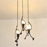 Vintage Iron Chandelier LED E27 Voor Woonkamer & Kinderkamer Zwart