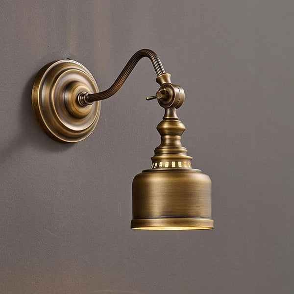Koperen Wandlamp – Vintage LED Sconce met Helder Glas E14