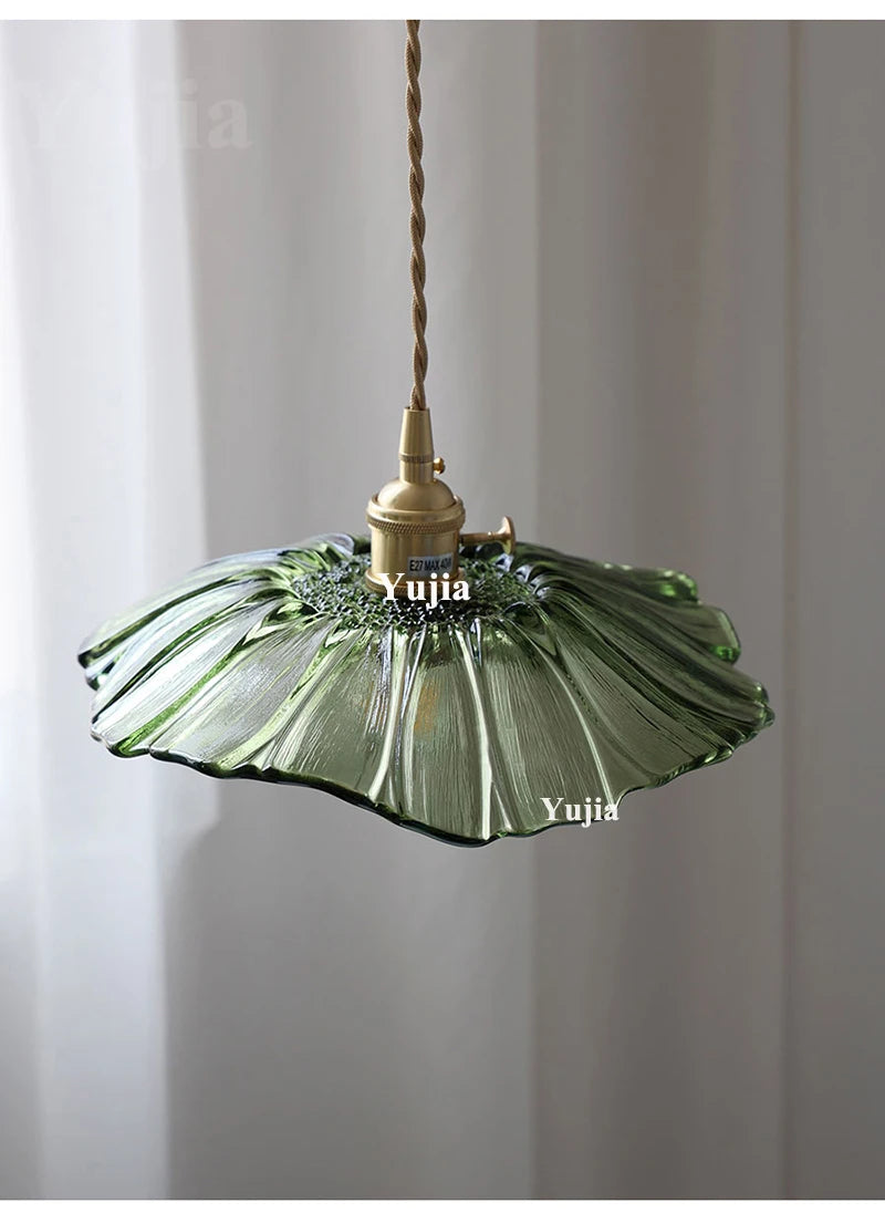 Groene Glazen Hanglamp – Vintage Moderne Plafondlamp E27