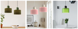 Vintage Kleine Hanglamp Glas-in-Lood – Roze/Oranje/Groen/Wit – E27