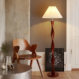 Chinese Walnootkleur Vloerlamp Hout – Moderne LED Lamp voor Woonkamer