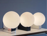 Deense Tafellamp LED Glas Bol RVS Basis Voor Slaapkamer
