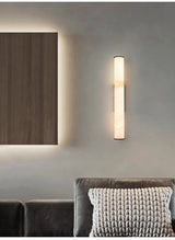 Marmeren Wandlamp – Luxe Messing LED Cilinder 30–60cm