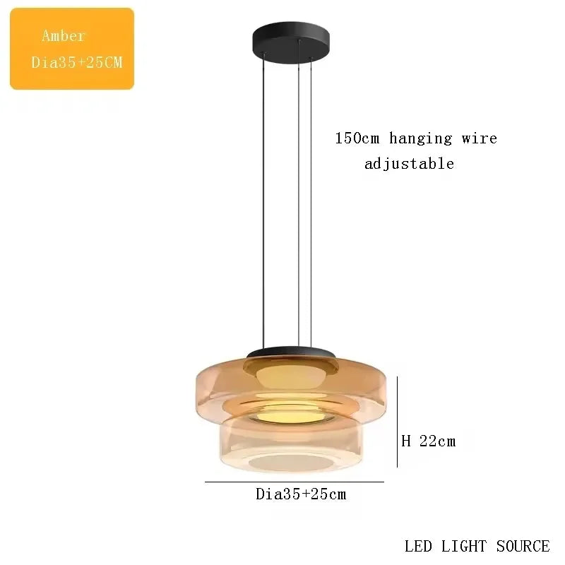 Luxe LED glazen hanglamp – verstelbare moderne kroonluchter