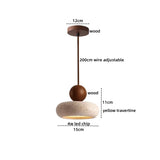 Travertin LED Hanglamp – Japanse Stijl Steen Pendant Light
