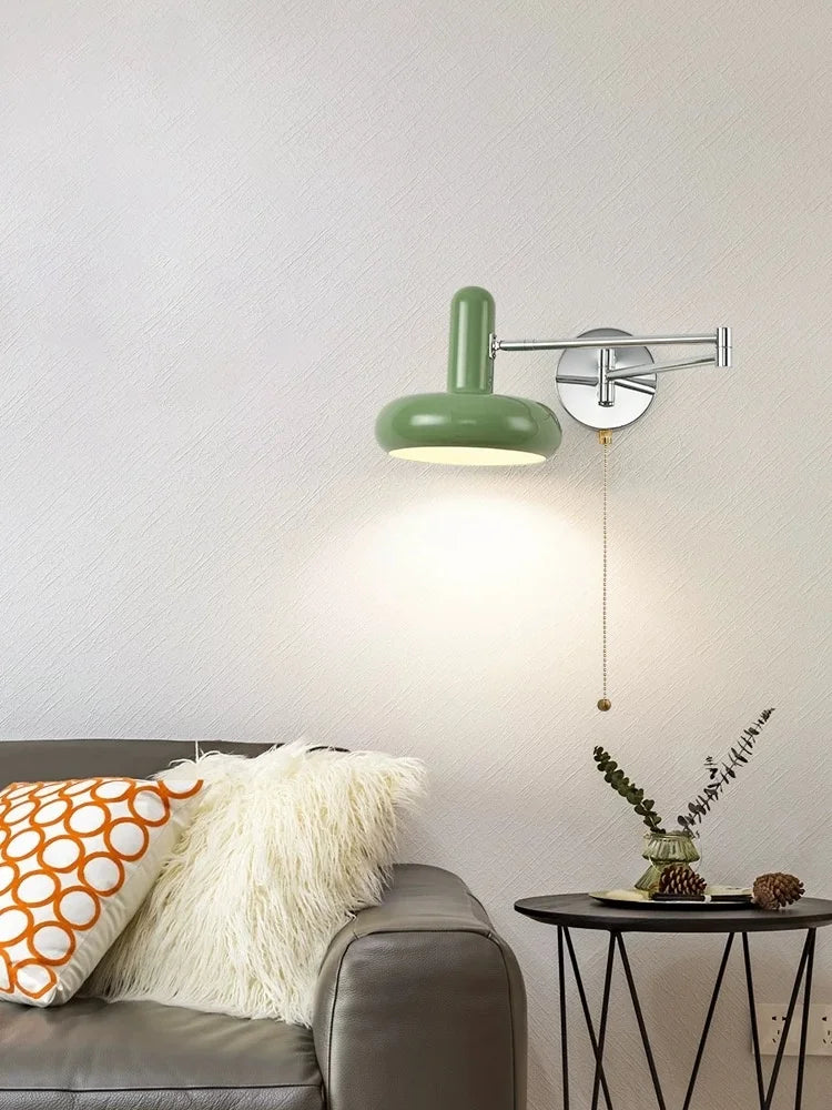 Nordic LED Wandlamp Milky Green – Moderne Wand Sconce met Trekschakelaar
