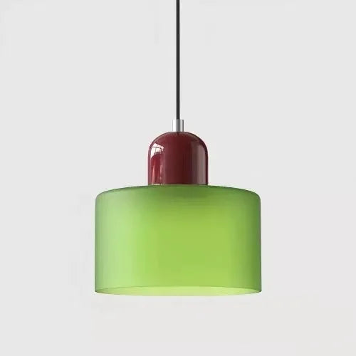 Vintage Kleine Hanglamp Glas-in-Lood – Roze/Oranje/Groen/Wit – E27