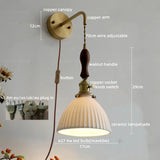 Nordic LED Wandlamp Keramiek & Koper met Walnoot Handvat