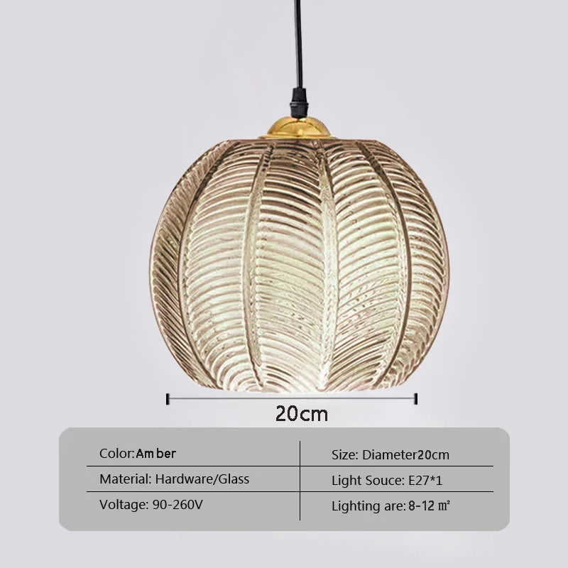 Nordic Hanglamp Glas Groen Bladmotief E27 Modern Woonkamer Slaapkamer