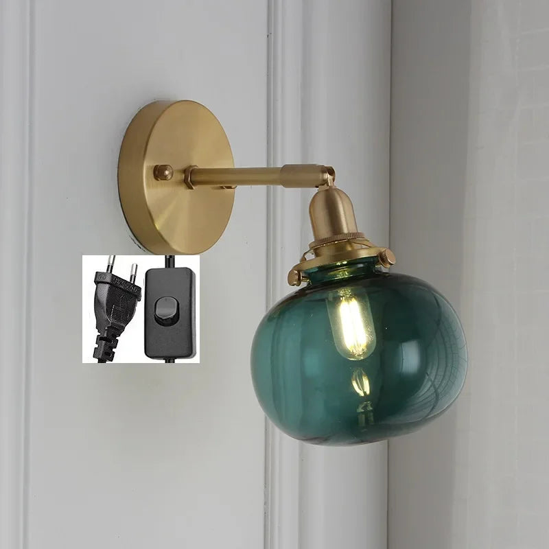 Pull Chain Wandlamp E14 LED Goud Nordic Modern Voor Slaapkamer & Bad