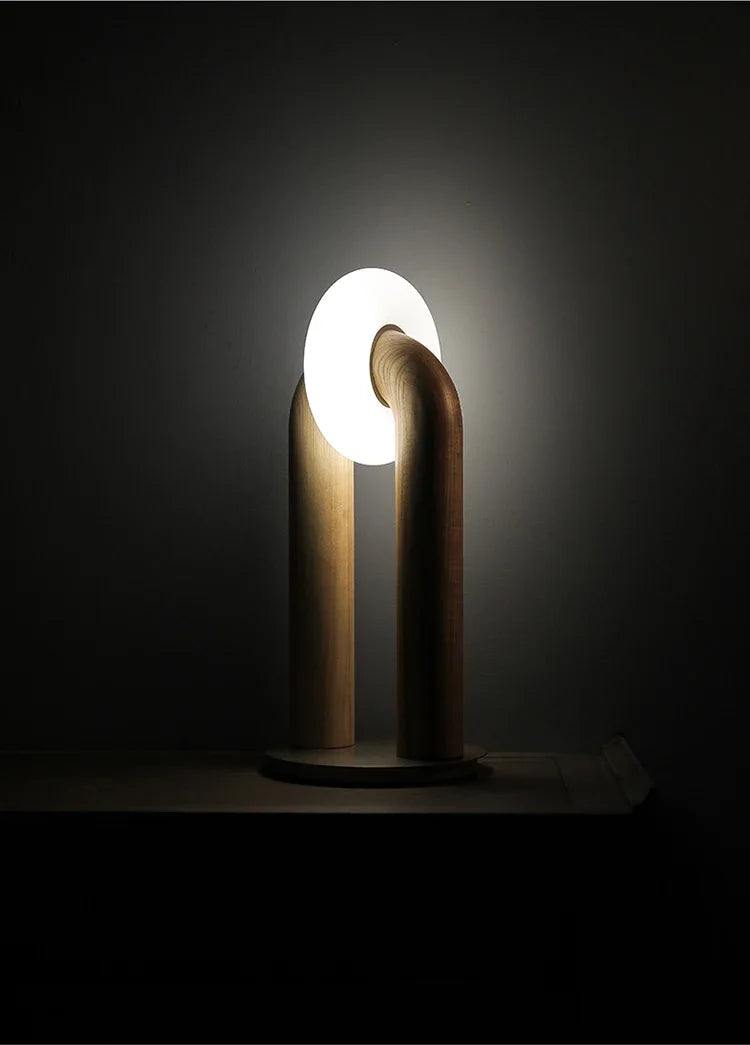Moderne Houten Tafellamp LED – Dimbaar met Touch Bediening