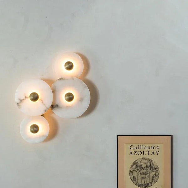Ronde Marmeren Wandlamp – Nordic Minimalistisch LED Bedlamp