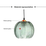 Nordic Hanglamp Glas Groen Bladmotief E27 Modern Woonkamer Slaapkamer