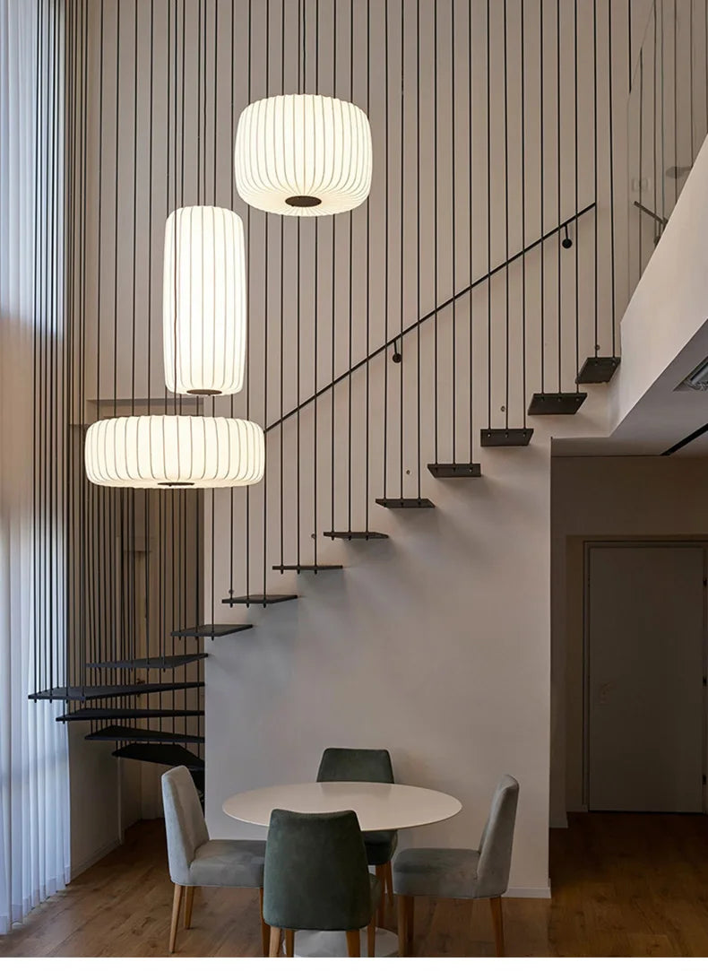 Modern Japanese Wabi Sabi Zijdehanglamp