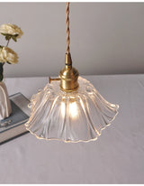 Vintage Bloem Hanglamp Glas E27 Voor Woonkamer, Slaapkamer & Bedside